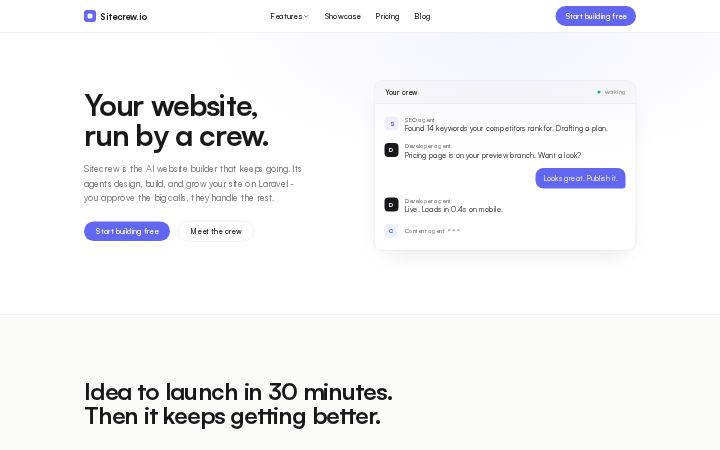 Screenshot of sitecrew.io